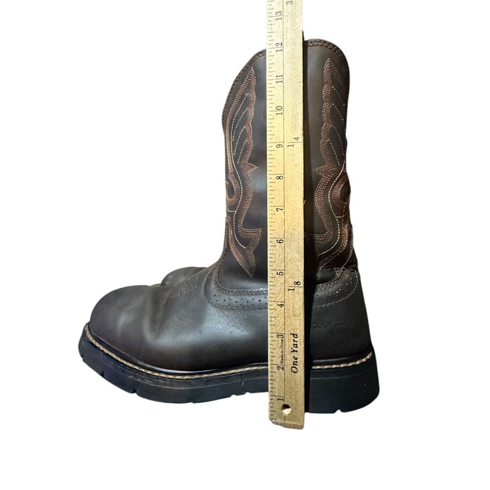 Cody James Men's Waterproof Pull-On Safety Toe Size 11 D Western Cowboy Brown - Picture 12 of 12